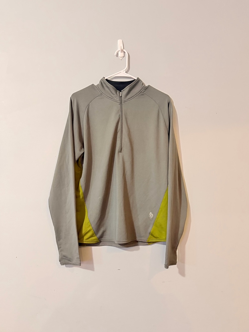 New Balance Men's Quarter-Zip Performance Jacket - Sage with Lime Accents